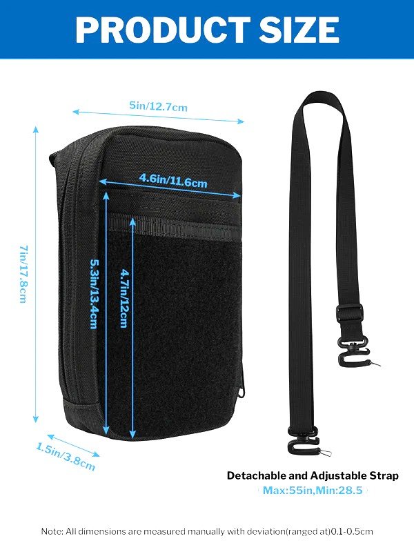Pouch EDC CHS3 Viperade con sus distintas medidas