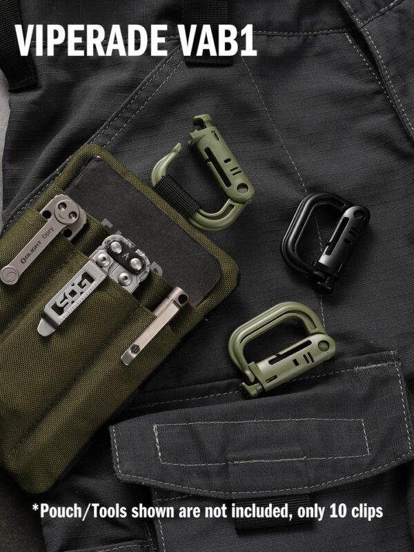 multipurpose d ring buckle black viperade vab1 (2 unidades)