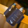 funda de piel con clip metálico para multiherramienta y linterna viperade pj15
