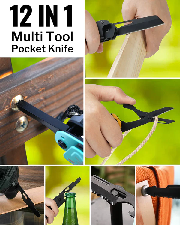 multitool pocket knife viperade vak4 edc 12 in 1 black