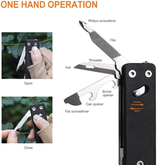 multiherramienta nextool ks2 elite compacta g10 y hoja de acero d2