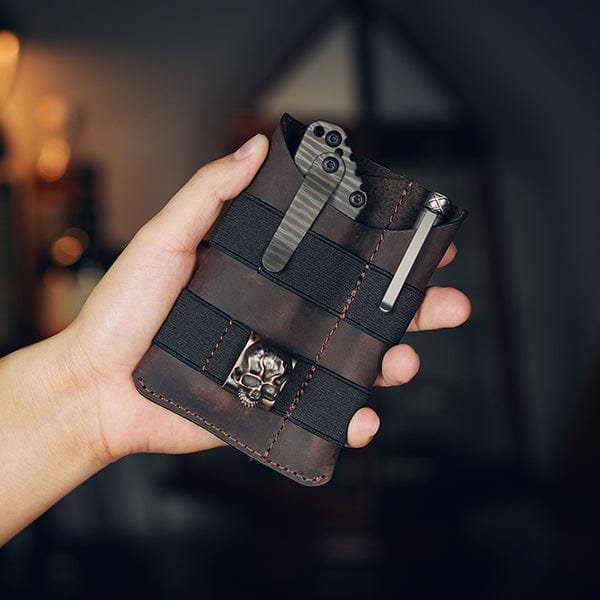 pocket organizer leather sheath / edc organizer with patch area viperade pl5