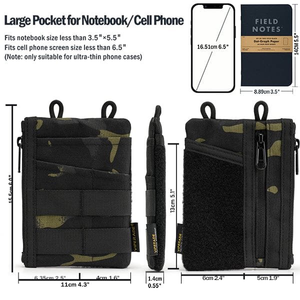 edc pocket organizer pouch, velcro pouch viperade ve18