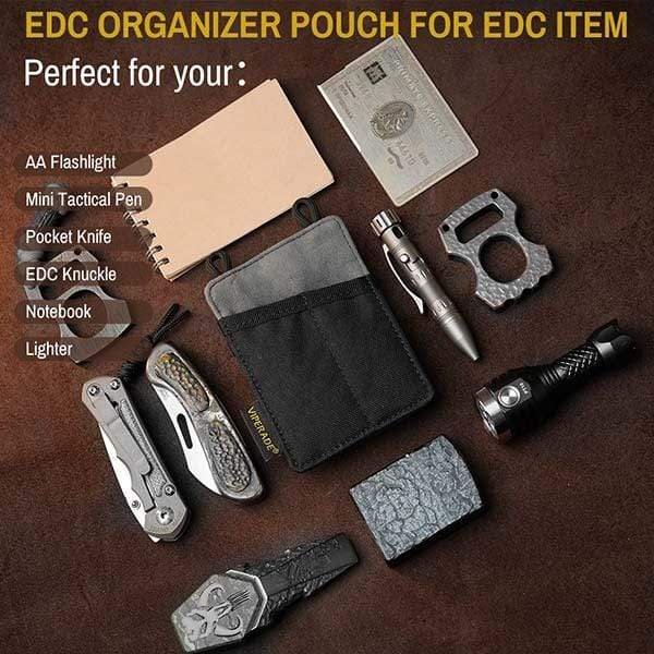 pouch edc slim viperade ve8 negro – organizador de bolsillo minimalista
