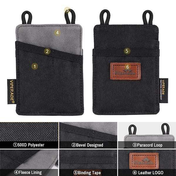 pouch edc slim viperade ve8 negro – organizador de bolsillo minimalista