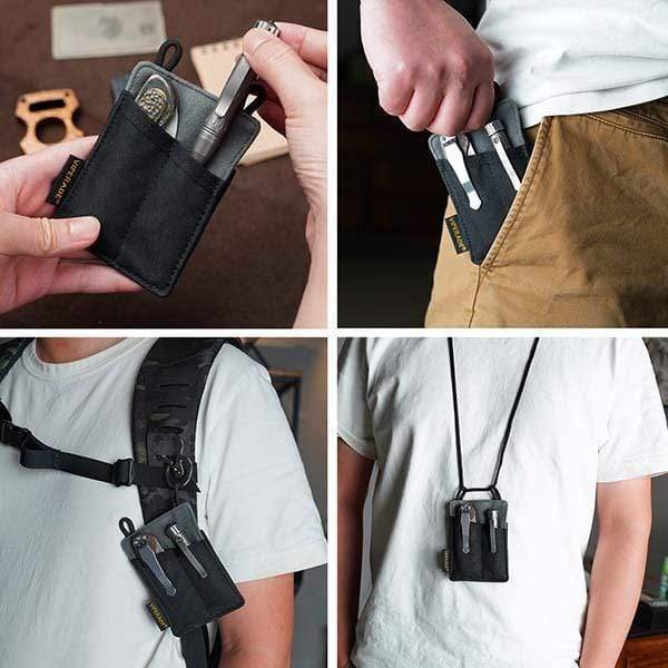 pouch edc slim viperade ve8 negro – organizador de bolsillo minimalista