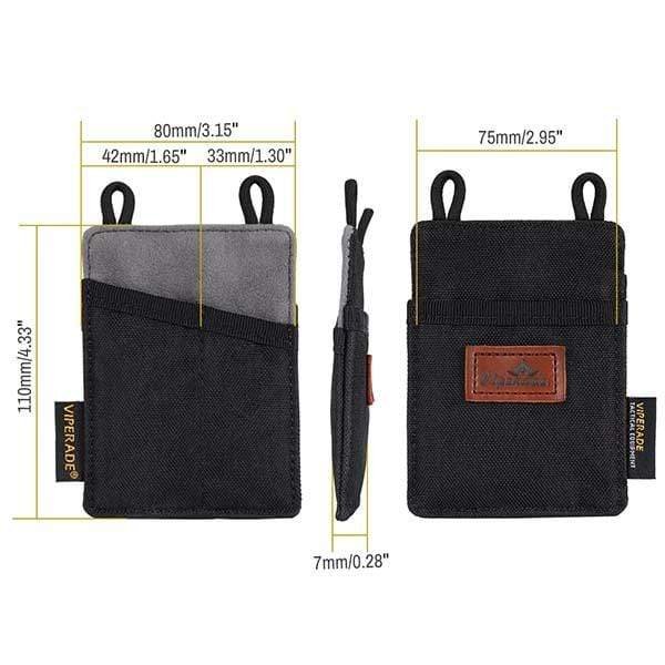 pouch edc slim viperade ve8 negro – organizador de bolsillo minimalista