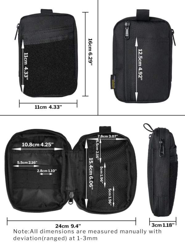 ve32 edc pouch / pocket organizer with velcro area viperade ve32