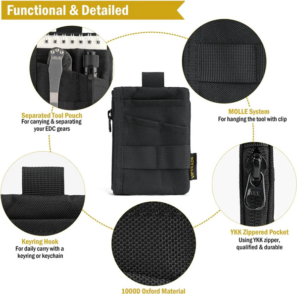 pouch edc viperade ve28 – organizador compacto 6 en 1